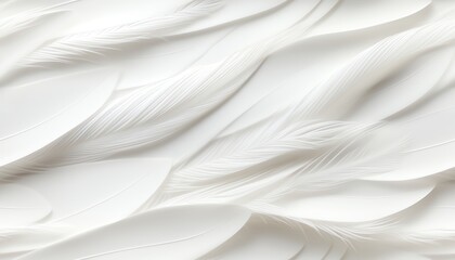 Abstract white texture with smooth, flowing lines resembling feathers or clouds. Minimalist, clean, and elegant.