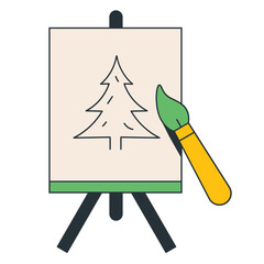 Painting Canvas and Brush