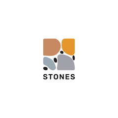ILLUSTRATION SQURE BRICK STONES MARBLE SIMPLE FLAT COLOR TEMPLATE DESIGN LOGO ICON VECTOR