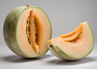 Melon on a white background, isolated.