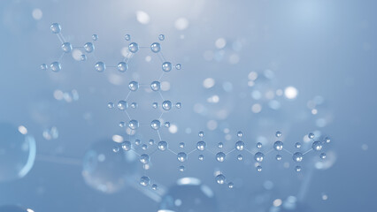 treprostinil molecular structure 3d, vasodilator, structural chemical formula view from a microscope