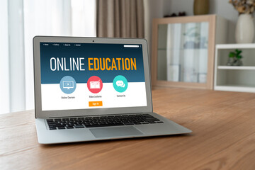 E-learning website with modish sofware for student to study online on the internet network