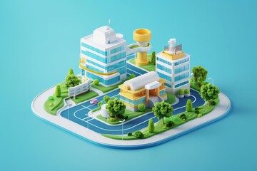 3d illustration of a hospital building