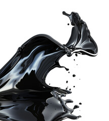 Black Liquid Drips on Transparent Background