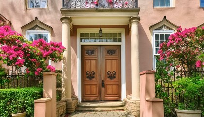 Discover the eclectic charm of bohemian houses, where vibrant central doors express artistic flair