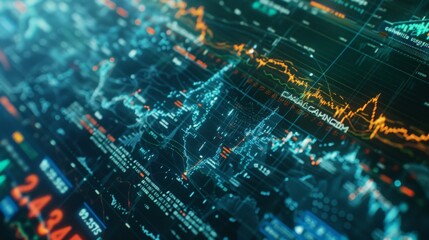 Obraz premium A poignant image of a computer screen highlighting climate change data trends, featuring striking visuals and data analysis that underscore the urgent need for climate action