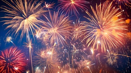 Obraz premium Summer Festival's Vibrant Grand Finale: A Sky Full of Firework Colors