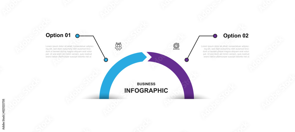 Poster Infographic template vector element with 2 step process suitable for workflow, business information, and web graphic design 