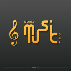 World Music Day vector graphic is great for World Music Day celebrations, flat design, flyer design