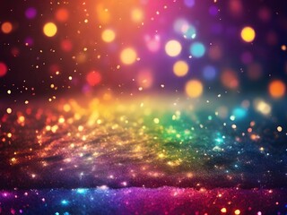 Fototapeta premium Rainbow Bokeh Glitter Light Background
