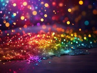 Fototapeta premium Rainbow Bokeh Glitter Light Background