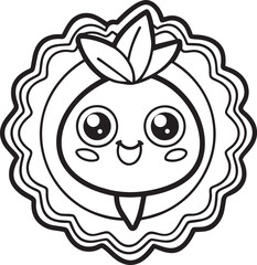 Cute sticker illustration black and white 