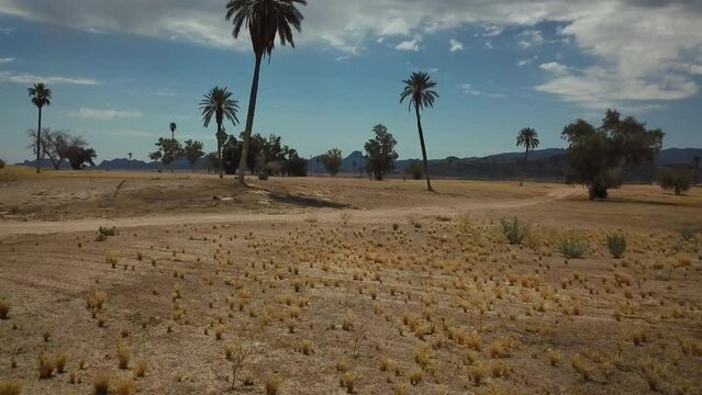 Drone shot of an abandoned golf course