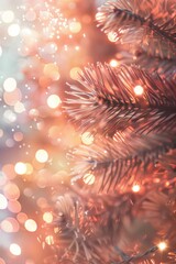 Fototapeta premium Sparkling Holiday Background with Festive Bokeh and Christmas Ornaments