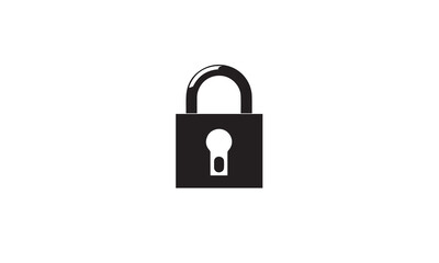 Lock logo simple flat icon on white background
