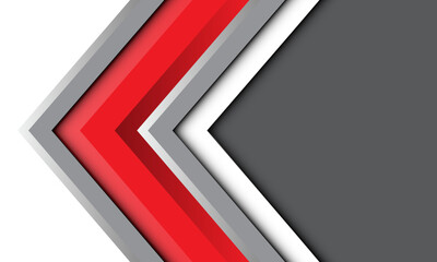 Abstract red gray arrow white blank space design modern futuristic background vector
