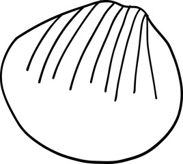 Doodle freehand drawing of seashell.