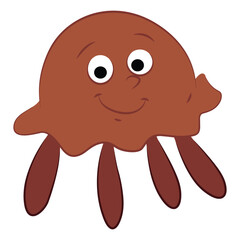 A cute jellyfish isolated on white background