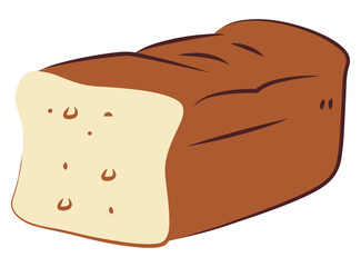 Brown bread isolated on white background