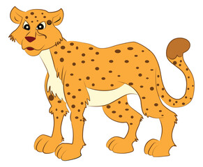 Animal character funny cheetah in cartoon style