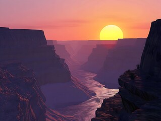 Grand Canyon Sunset and Sunrise: Majestic views of the canyon, painted in warm hues of orange and red, beneath a vibrant sky filled with clouds, capturing the beauty of morning and evening