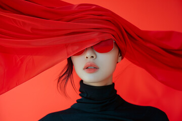 creative fashion woman isolated minimalistic studio