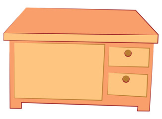 Computer table isolated on white background