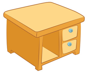 A computer table isolated on white background