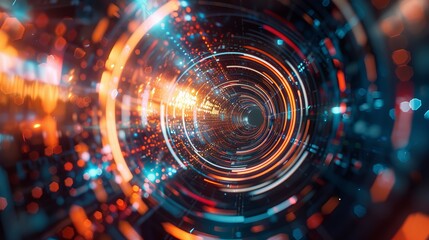 Abstract colorful spiral light background for futuristic technology designs