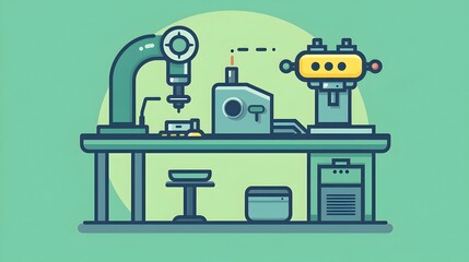 Naklejka premium Automated Machinery and Equipment in a Modern Industrial Workshop