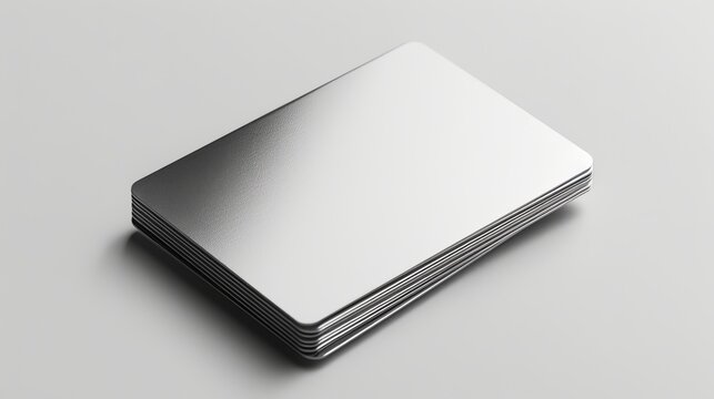 silver card on white background, luxury concept, mockup photo