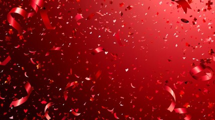 celebratory confetti on red background concert celebration valentines day template abstract vector illustration - Powered by Adobe