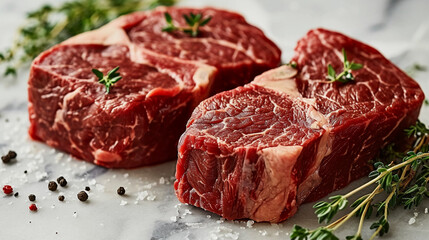 Fototapeta premium Beef Steak Isolated on White Background - No Garnish