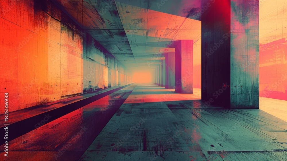 Wall mural an abstract depth background with dimensional lines, designed to evoke a sense of space and structur