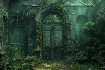 Mysterious Overgrown Secret Garden Full of Hidden Wonders Waiting to be Explored.