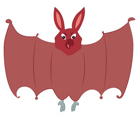 Flying bat isolated on white background