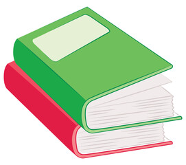 Two books isolated on white background