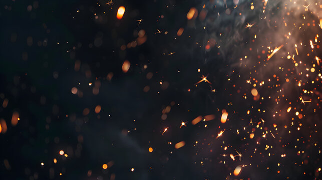 A black background with a lot of sparks and fire. The sparks are scattered all over the background, creating a sense of chaos and destruction. The image conveys a feeling of danger