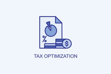 Tax Optimization Vector Icon Or Logo Illustration
