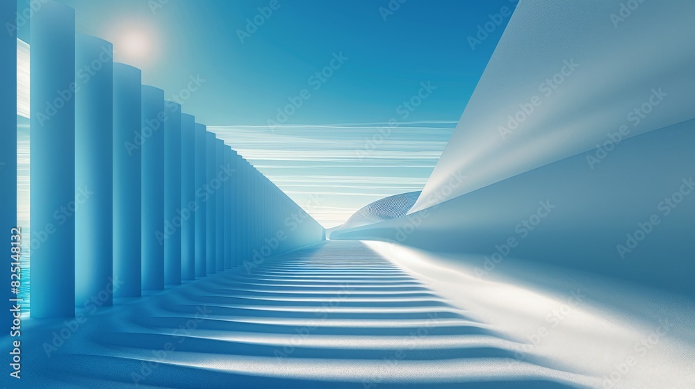Wall mural a linear horizon background with perspective lines, featuring abstract geometry and converging lines