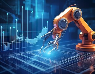 Intelligent robot, internet, digital technology, business intelligence, concept map