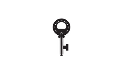 Lock Key black logo simple flat icon on white background