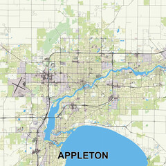 Fototapeta premium Appleton, Wisconsin, United States map poster art