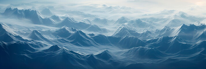 aerial view concept of a mountain range, showcasing the natural beauty and intricate patterns created by peaks and valleys. Generative AI - Powered by Adobe