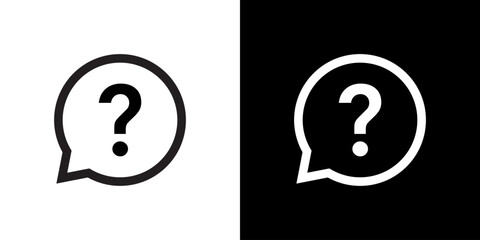 Question mark icon in speech bubble. Faq concept