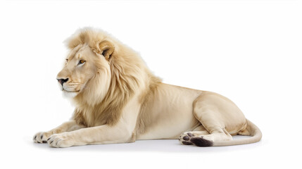 photo whole body of lion in white background isolate 