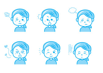 色々な表情の女の子のイラストセット