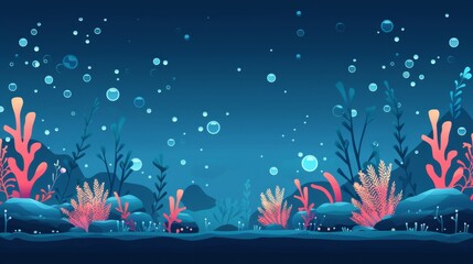 Dissolved Oxygen flat design front view aquatic health theme animation Tetradic color scheme