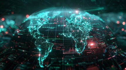 Illustrate the global exchange of information through a visually