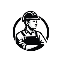 Obraz premium worker with helmet vector illustration